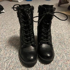 G by Guess black combat booties